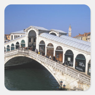 Adesivo Quadrado Itália, Veneto, Veneza, travessia da Ponte de Rial
