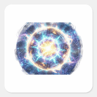 Adesivo Quadrado Italian Brainrot Cyberpunk Shark Chaos Design