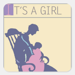 Adesivo Quadrado <It's a Girl> pelo mineiro de Steve