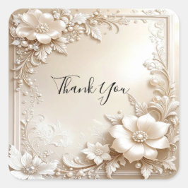 Adesivo Quadrado Ivory Flowers Sticker