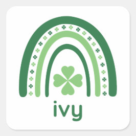 Adesivo Quadrado ivy Name Clover Boho Rainbow