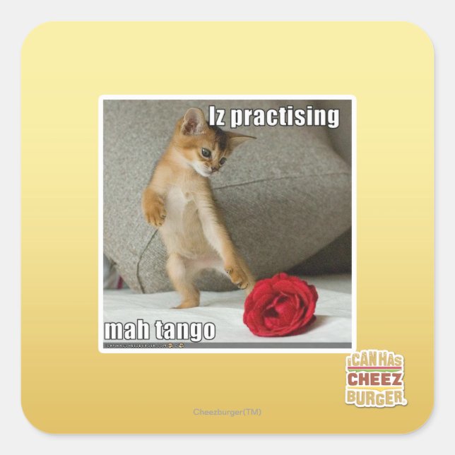 Adesivo Quadrado Iz praticando mah tango (Frente)