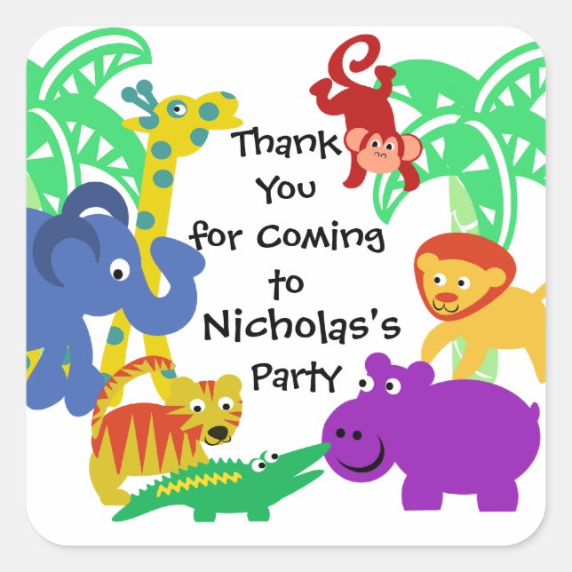 Adesivo Quadrado J é para a selva (Frente)