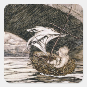 Adesivo Quadrado J.M. Barrie "Passou debaixo da ponte e veio