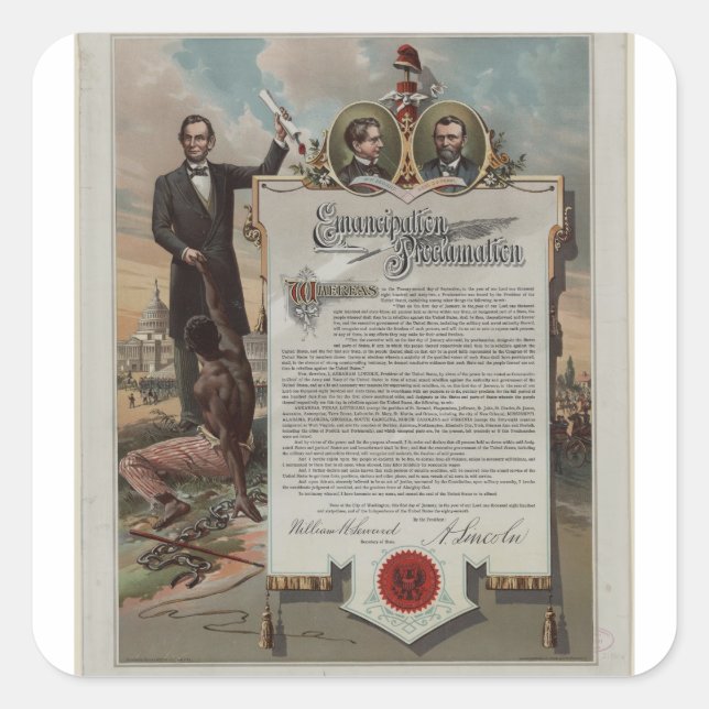 Adesivo Quadrado J. S. Smith & Co. copy Emancipation Proclamation (Frente)