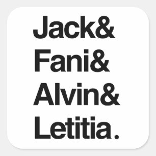 Adesivo Quadrado Jack e Fani e Alvin e Letitia