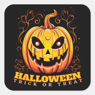 Adesivo Quadrado Jack-O-Lantern Halloween Pumpkin poster