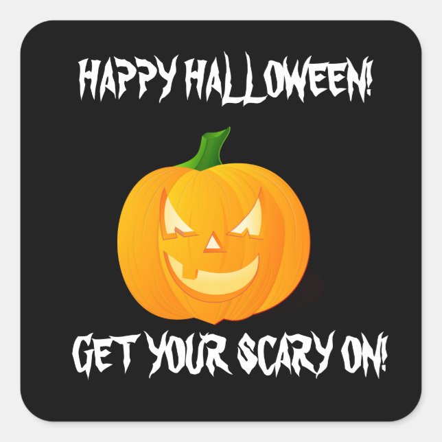 ADESIVO QUADRADO JACK O'LANTERN HALLOWEEN (Frente)
