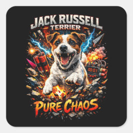 Adesivo Quadrado Jack Russell Terrier