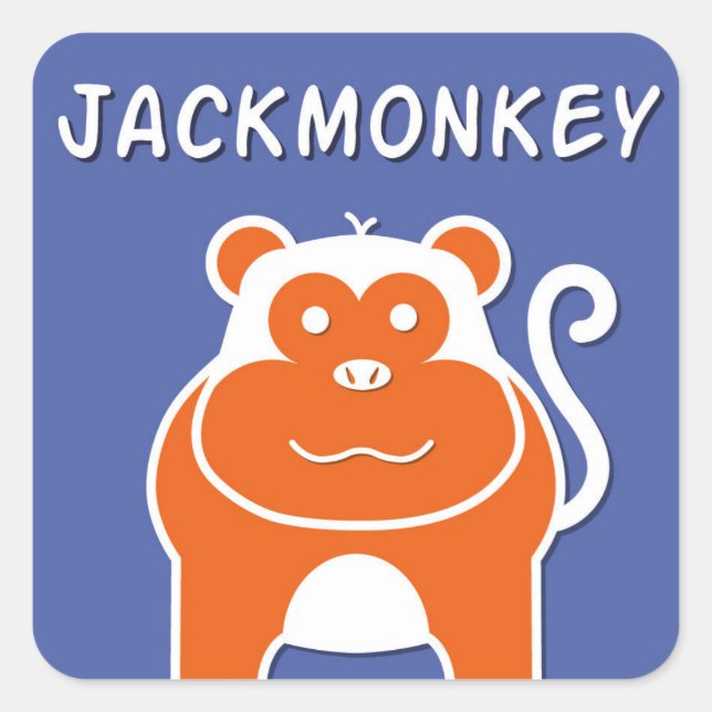 Adesivo Quadrado JackMonkey | Ano do macaco 2016 (Frente)