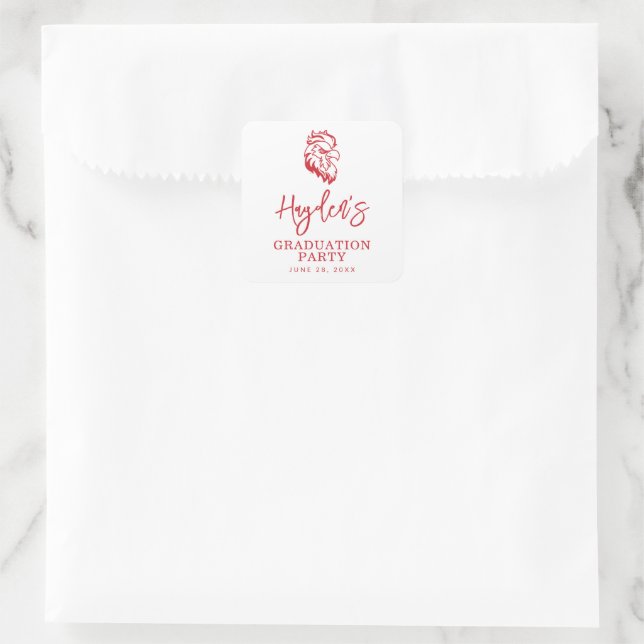 Adesivo Quadrado Jacksonville State University Gamecocks Red Eagle (Bolsa)