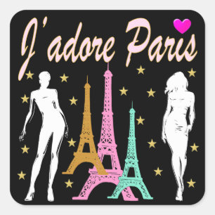 ADESIVO QUADRADO J'ADORE PARIS EIFFEL TOWDESIGN