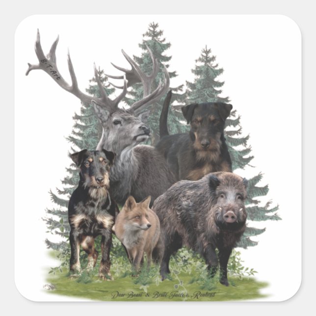 Adesivo Quadrado Jagdterrier Sticker (Frente)