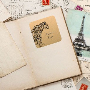 Adesivo Quadrado Jaguar Personalizado Este livro pertence a