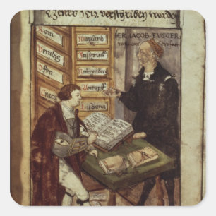 Adesivo Quadrado Jakob Fugger em seu escritório, 1518