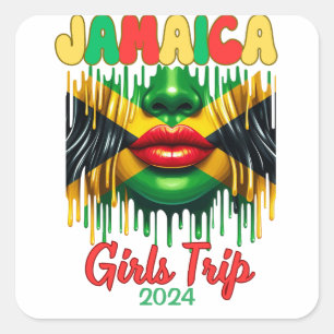 Adesivo Quadrado Jamaica Girls Trip 2024 Tropical Beach Getaway