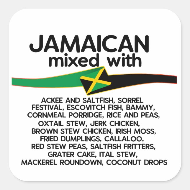 Adesivo Quadrado Jamaicano Misturado com Jamaica Proud Group (Frente)