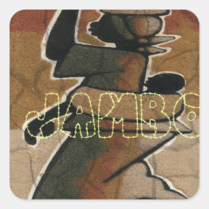 Adesivo Quadrado Jambo Habari Hakuna Matata.