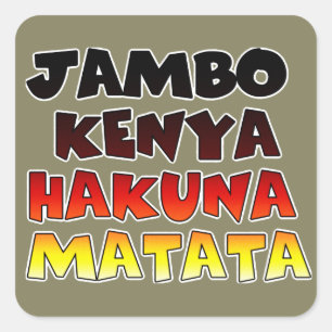 Adesivo Quadrado Jambo Kenya Hakuna Matata
