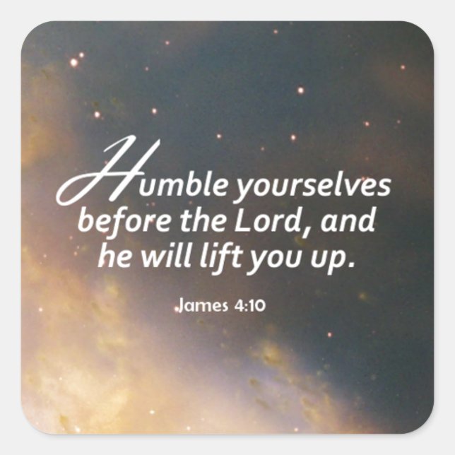 Adesivo Quadrado James 4:10 (Frente)