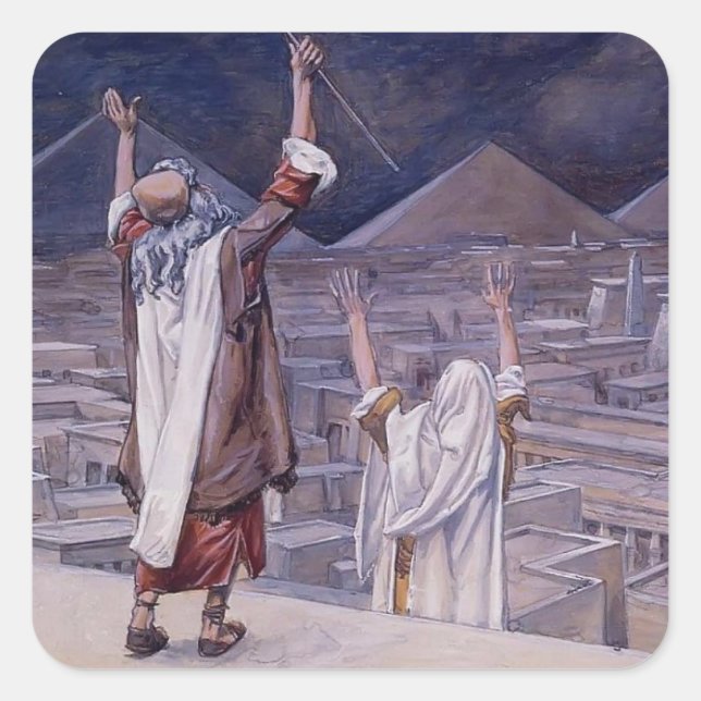 Adesivo Quadrado James Tissot: A peste dos gafanhotos (Frente)