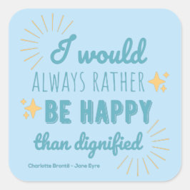 Adesivo Quadrado Jane Eyre Citação I - Edição Azul