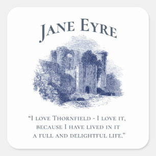 Adesivo Quadrado Jane Eyre - I Love Thornfield - Castle
