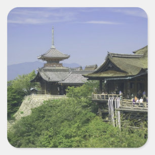Adesivo Quadrado Japão, Quioto, A Vista do Templo Kiyomizu