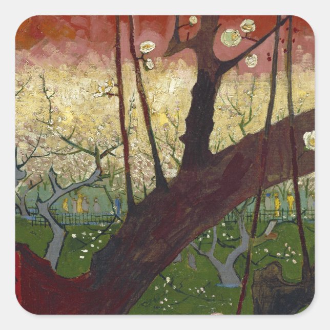 Adesivo Quadrado Japoneses de Van Gogh depois de Hiroshige (Frente)