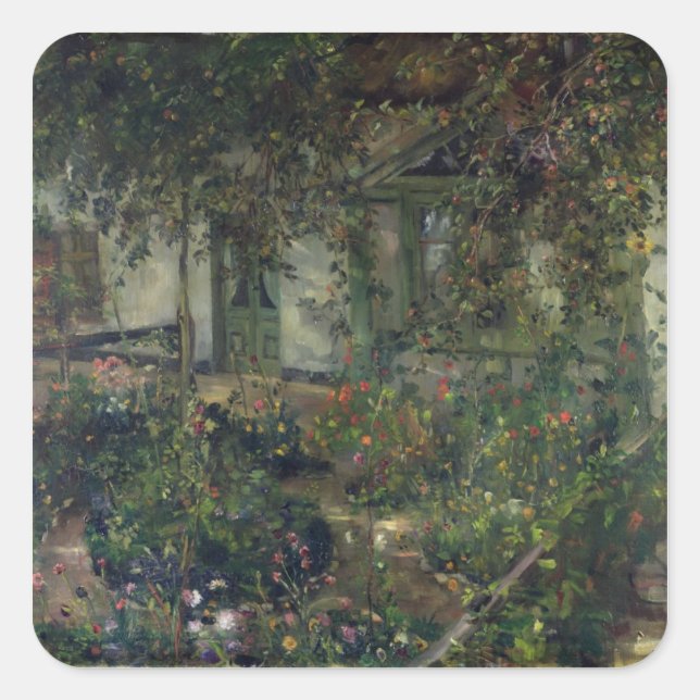 Adesivo Quadrado Jardim de flores em floração, 1904 (Frente)