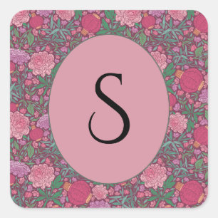 Adesivo Quadrado Jardim de Primavera Lanternas de Papel Japonesas d