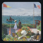 Adesivo Quadrado Jardim de Sainte-Adresse - Claude Monet belas arte<br><div class="desc">Estes encantadores adesivos de álbuns de rascunho de arte exibem o famoso Posto-impressionista pintando Jardim de Sainte-Adresse (1867), de Claude Monet. No verão de 1867, o icônico pintor Poste-impressionista Claude Monet e sua família passaram tempo em Sainte-Adresse, uma cidade litorânea próxima a Havre. Monet usou seu pai (visto sentado em...</div>