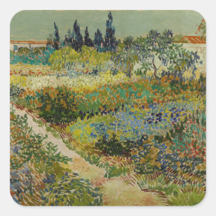 Adesivo Quadrado Jardim de Van Gogh em Arles Impressionista Floral