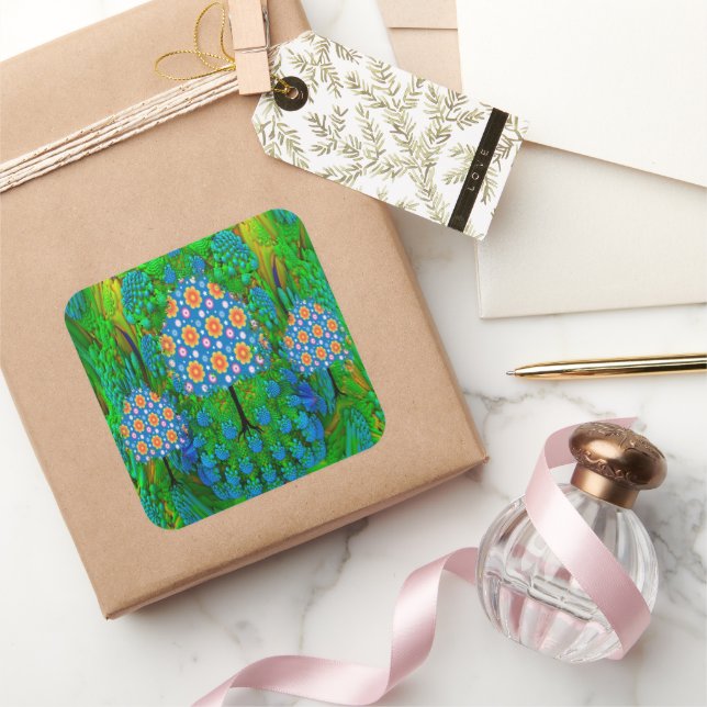 Adesivo Quadrado Jardim de Verão (Presentear)