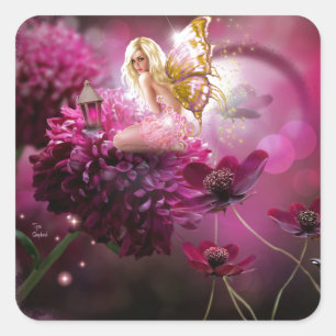 Adesivo Quadrado Jardim feericamente Mystical