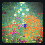 Adesivo Quadrado Jardim Flor Gustav Klimt<br><div class="desc">Vinhetas com a pintura a óleo do Jardim Flor de Gustav Klimt (1906). Um belo jardim de flores roxas,  vermelhas,  brancas,  azuis e laranja. Um presente de excelente para fãs de Arte Nouveau e de Arte Austríaca.</div>