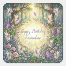 Jardim Floral de Fadas Roxo Aniversário