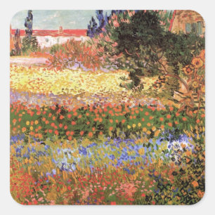 Adesivo Quadrado Jardim Florido por Vincent van Gogh