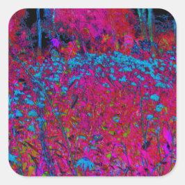Adesivo Quadrado Jardim Magenta Psicodélico Púrpura Lily Flor