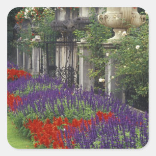 Adesivo Quadrado Jardim no Palácio Mirabell, Salzburgo, Áustria