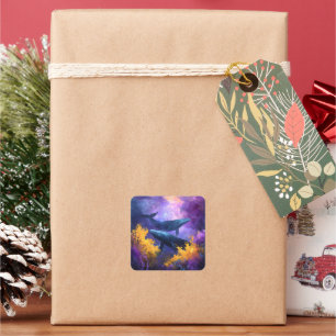 Adesivo Quadrado Jardim Oceânico Abstrato