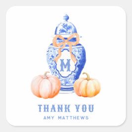 Adesivo Quadrado Jardim Tópico de Bambu | Chinoiserie Obrigado