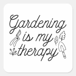 Adesivo Quadrado Jardinagem É Minha Terapia
