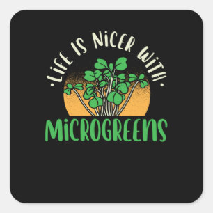 Adesivo Quadrado Jardinagem - Vida com Microgreens