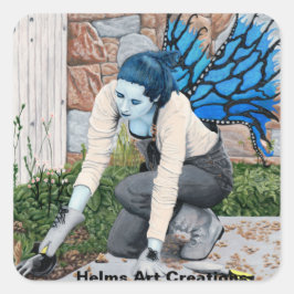 Adesivo Quadrado Jardineiro de Fada Escura Gardening Fantasy Art St