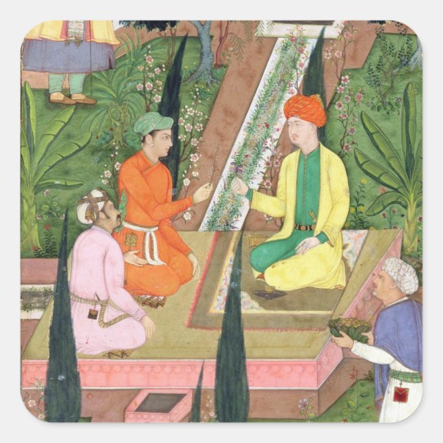 Adesivo Quadrado Jardins d'água, do Álbum Clive (guache no pa) (Frente)