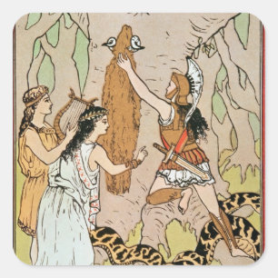 Adesivo Quadrado Jason que apreende o velo dourado