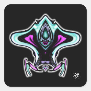 Adesivo Quadrado Jato de engolir colorido v2