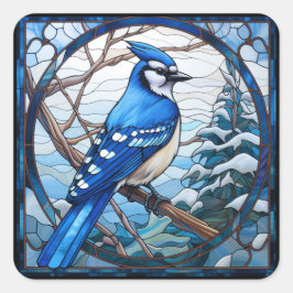 Adesivo Quadrado Jay Azul de Vidro Estreitado