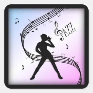 Adesivo Quadrado Jazz Dance Duas Tone Roxo Música